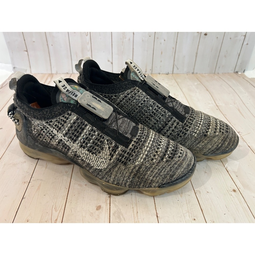 Nike Air VaporMax Flyknit 2020 Sz 10 Black White Oreo‎ Flyease Slip On Vapor Max